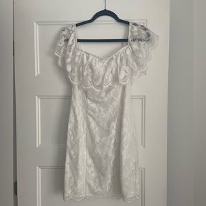 Off the shoulder white dress